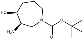 (3R,4S)-tert-Butyl 3-aMino-4-hydroxyazepane-1-carboxylate 구조식 이미지