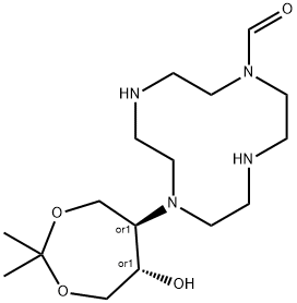 7-[(5R,6S)-6-Hydroxy-2,2-diMethyl-1,3-dioxepan-5-yl]-1,4,7,10-tetraazacyclododecane-1-carboxaldehyde Structure