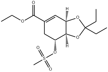 (3aR,7R,7aR)-2,2-Diethyl-3a,6,7,7a-tetrahydro-7-[(Methylsulfonyl)oxy]-1,3-benzodioxole-5-carboxylic Acid Ethyl Ester Structure