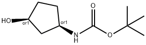 Carbamic acid, [(1R,3S)-3-hydroxycyclopentyl]-, 1,1-dimethylethyl ester, rel- Structure