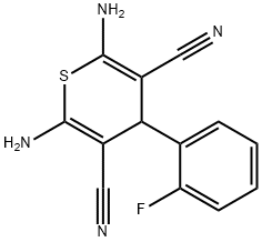 2,6-DiaMino-4-(2-fluorophenyl)-4H-thiopyran-3,5-dicarbonitrile 구조식 이미지