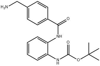 tert-butyl N-{2-[4-(aMinoMethyl)benzaMido]phenyl}carbaMate Structure