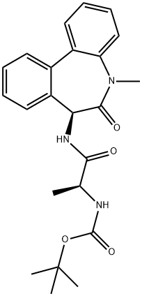 CarbaMic acid, [(1S)-2-[[(7S)-6,7-dihydro-5-Methyl-6-oxo-5H-dibenz[b,d]azepin-7-yl]aMino]-1-Methyl-2-oxoethyl]-, 1,1-diMethylethyl ester Structure