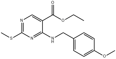 4-(4-MethoxybenzylaMino)-5-ethoxycarbonyl-2-MethylthiopyriMidine Structure