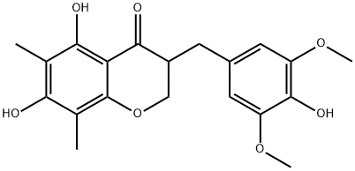 5,7-Dihydroxy-3-(4-hydroxy-3,5-
diMethoxybenzyl)-6,8-diMethylchroMan-4-one 구조식 이미지