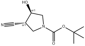 트랜스-1-Boc-3-시아노-4-하이드록시피롤리딘 구조식 이미지