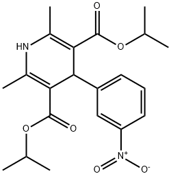 1,4-Dihydro-2,6-dimethyl-4-(3-nitrophenyl)-3,5-pyridinedicarboxylic acid bis(1-methylethyl) ester Structure