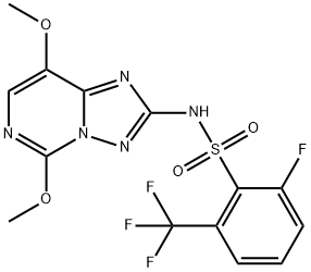 N-(5,8-diMethoxy-[1,2,4]triazolo[1,5-c]pyriMidin-2-yl)-2-fluoro-6-(trifluoroMethyl)benzenesulfonaMide Structure