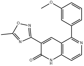 5-(3-Methoxyphenyl)-3-(5-Methyl-1,2,4-oxadiazol-3-yl)-1,6-Naphthyridin-2(1H)-one 구조식 이미지