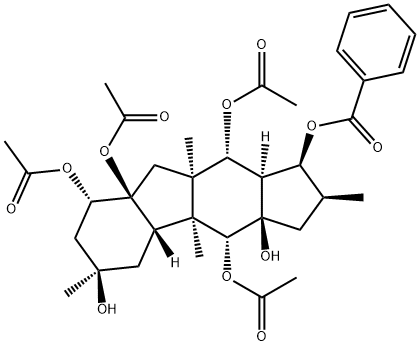 5,8,9,14-Tetraacetoxy-
3-benzoyloxy-10,15-dihydroxypepluane 구조식 이미지