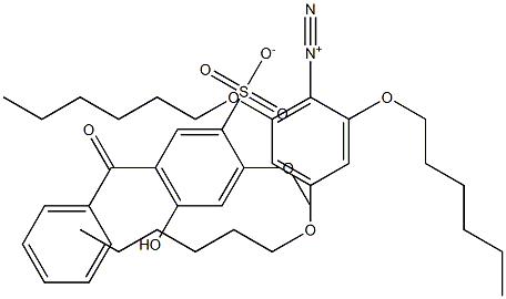 2,4,6-tris(hexyloxy)benzenediazoniuM-5-benzoyl-4-hydroxy-2-Methoxybenzenesulfonate   (ON-5) 구조식 이미지