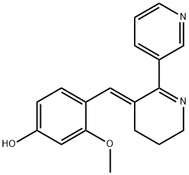 (E)-3-Methoxy-4-((2-(pyridin-3-yl)-5,6-dihydropyridin-3(4H)-ylidene)Methyl)phenol Structure