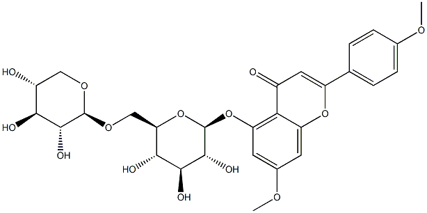7,4'-Di-O-Methylapigenin 5-O-xylosylglucoside 구조식 이미지