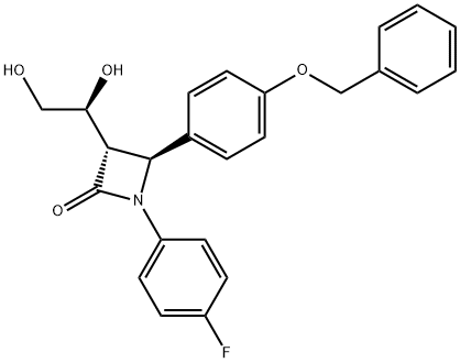 (3S,4S)-4-(4-(Benzyloxy)phenyl)-3-((S)-1,2-dihydroxyethyl)-1-(4-fluorophenyl)azetidin-2-one 구조식 이미지