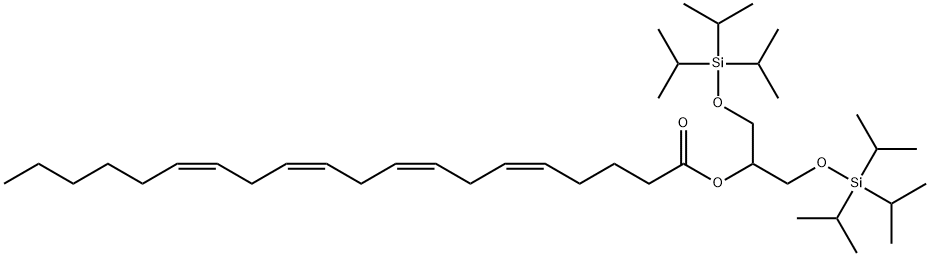 (5Z,8Z,11Z,14Z)-2-[[Tris(1-Methylethyl)silyl]oxy]-5,8,11,14-eicosatetraenoic Acid 1-[[[Tris(1-Methylethyl)silyl]oxy]Methyl]ethyl Ester 구조식 이미지
