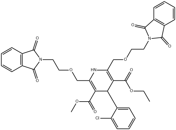 4-(2-Chlorophenyl)-2,6-bis[[2-(1,3-dihydro-1,3-dioxo-2H-isoindol-2-yl)ethoxy]Methyl]-1,4-dihydro-3,5-pyridinedicarboxylic Acid Ethyl Methyl Ester 구조식 이미지