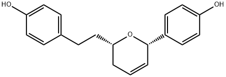 4-[(2S,6S)-5,6-Dihydro-6-[2-(4-hydroxyphenyl)ethyl]-2H-pyran-2-yl]phenol 구조식 이미지