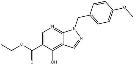 ethyl 4-hydroxy-1-(4-Methoxybenzyl)-1H-
pyrazolo[3,4-b]pyridine-5-carboxylate Structure