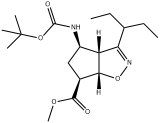 (1S-4R)-4-[[(1,1-diMethylethoxy)carbonyl]aMino]- 2-Cyclopentene-1-carboxylic acid Methyl ester 구조식 이미지
