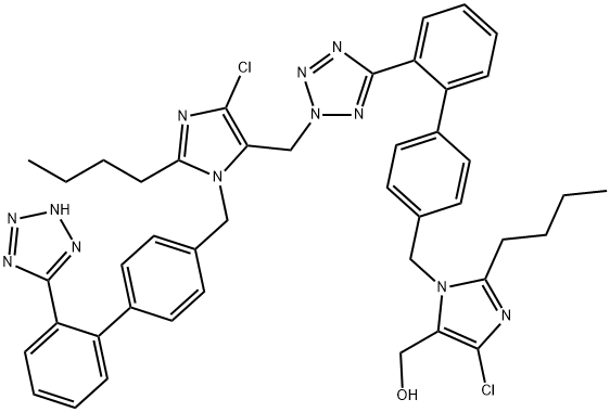 N2-Losartanyl-losartan(로사르탄불순물) 구조식 이미지