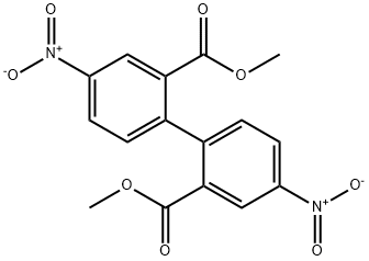 [1,1'-Biphenyl]-2,2'-dicarboxylicacid, 4,4'-dinitro-, 2,2'-diMethyl ester 구조식 이미지