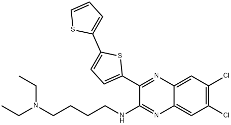 N'-(3-[2,2'-Bithiophen]-5-yl-6,7-dichloro-2-quinoxalinyl)-N,N-diethyl-1,4-butanediamine 구조식 이미지