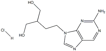 팜시클로비르관련화합물A(20mg)(2-[2-(2-아미노-9H-퓨린-9-일)에틸]프로판-1,3-디올염산염) 구조식 이미지