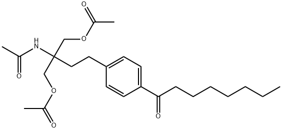 N-[1,1-Bis[(acetyloxy)methyl]-3-[4-(1-oxooctyl)phenyl]propyl]acetamide 구조식 이미지