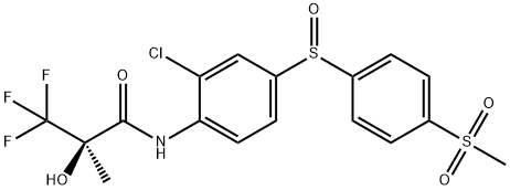 (2R)-N-(2-chloro-4-((4-(Methylsulfonyl)phenyl)sulfinyl)phenyl)-3,3,3-trifluoro-2-hydroxy-2-MethylpropanaMide Structure