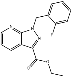 1-(2-플루오로벤질)-1H-피라졸로[3,4-b]피리딘-3-카르복실산에틸에스테르 구조식 이미지