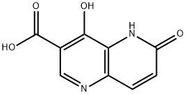 4-Hydroxy-6-oxo-5,6-dihydro-1,5-naphthyridine-3-carboxylic acid 구조식 이미지