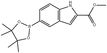 Methyl 5-(4,4,5,5-tetraMethyl-1,3,2-dioxaborolan-2-yl)-indole-2-carboxylate 구조식 이미지