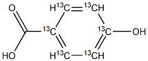 4-하이드록시벤조산-1,2,3,4,5,6-13C6산 구조식 이미지