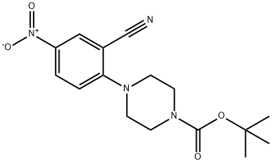 tert-부틸4-(2-시아노-4-니트로페닐)피페라진-1-카르복실레이트 구조식 이미지