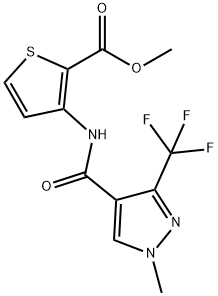 3-[[[1-메틸-3-(트리플루오로메틸)-1H-피라졸-4-일]카르보닐]아미노]-2-티오펜카르복실산메틸에스테르 구조식 이미지