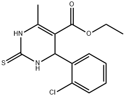 5-PyriMidinecarboxylic acid,4-(2-chlorophenyl)-1,2,3,4-tetrahydro-6-Methyl-2-thioxo-, ethyl ester 구조식 이미지