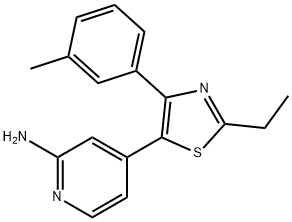 4-(2-ethyl-4-(M-tolyl)thiazol-5-yl)pyridin-2-aMine 구조식 이미지
