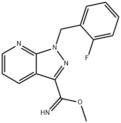 Methyl 1-(2-fluorobenzyl)-1H-pyrazolo[3,4-b]pyridine-3-carbiMidate 구조식 이미지