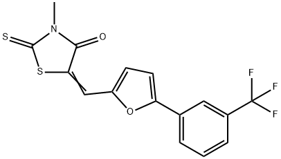 4-Thiazolidinone, 3-Methyl-2-thioxo-5-[[5-[3-(trifluoroMethyl)phenyl]-2-furanyl]Methylene]- 구조식 이미지