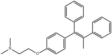 (E)-2-[4-(1,2-Diphenyl-1-propenyl)phenoxy]-N,N-dimethylethanamine 구조식 이미지