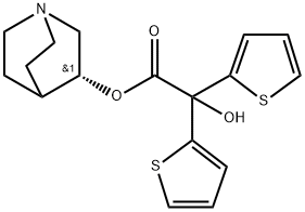 2-Thiopheneacetic acid, α-hydroxy-α-2-thienyl-, (3R)-1-azabicyclo[2.2.2]oct-3-yl ester Structure