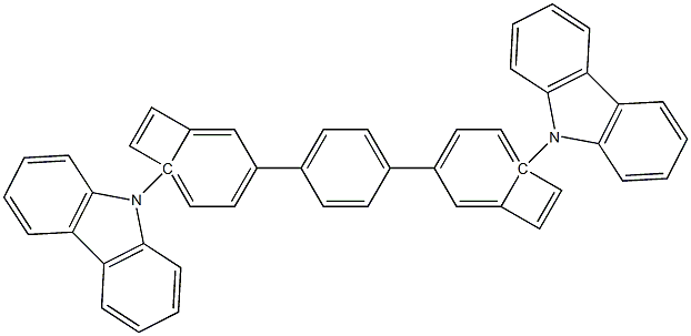 BCzSB,1,4-비스(4-(9H-카르바졸-9-일)스티릴)벤젠 구조식 이미지