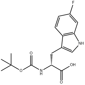 Boc-6-Fluoro-D-tryptophan Structure