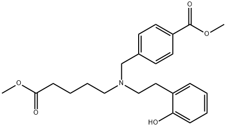 벤조산,4-[[[2-(2-히드록시페닐)에틸](5-메톡시-5-옥소펜틸)a미노]메틸]-,메틸에스테르 구조식 이미지