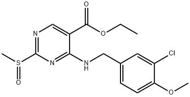 4-(3-chloro-4-MethoxybenzylaMino)-5-ethoxycarbonyl-2-MethylsulfinylpyriMidine 구조식 이미지