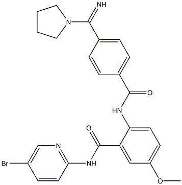 N-(5-Bromo-2-pyridinyl)-2-[[4-(imino-1-pyrrolidinylmethyl)benzoyl]amino]-5-methoxybenzamide Structure