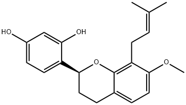 2',4'-Dihydroxy-7-Methoxy-8-prenylflavan 구조식 이미지