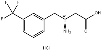 (R)-3-아미노-4-(3-트리플루오로메틸페닐)-부티르산-HCl 구조식 이미지