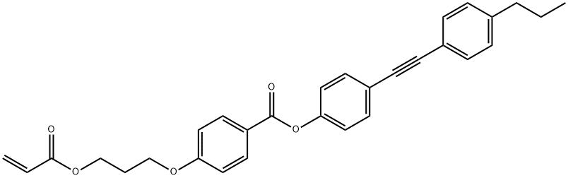 4-[3-[(1-Oxo-2-propenyl)oxy]propoxy]benzoic acid 4-[(4-propylphenyl)ethynyl]phenyl ester 구조식 이미지