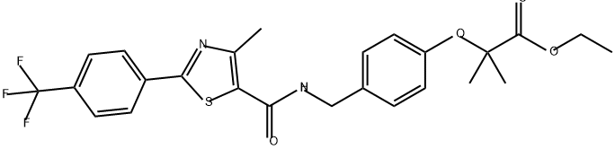 2-Methyl-2-[4-{[(4-Methyl-2-[4-trifluoroMethylphenyl]-1,3-thiazol-5-ylcarbonyl)aMino]Methyl}phenoxy]propionic acid ethyl ester Structure